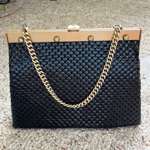 Large Like New Whiting & Davis handbag with a metal chain strap